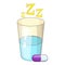 Sleeping pill icon, cartoon style