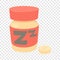 Sleeping pills icon, cartoon style