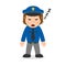 Sleeping Policewoman Cartoon Character