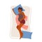 Sleeping Pregnant Woman With Customized Maternity Pillow Providing Full Body Support And Restful Optimal Sleep Top View