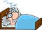 Sleeping Science Professor Cartoon Character Dreaming Formulas