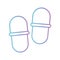 Sleeping slippers gradient style icon vector design
