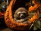 Sleeping sloth in toy hammock Canon EOS