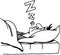 Sleeping Snoring Man cartoon Vector Clipart