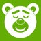 Sleeping teddy bear icon green