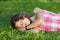 Sleeping Teenage Girl Lying On Grass