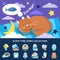 Sleeping Time Flat Icons Collection