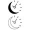 Sleeping time icon set. Clock moon illustration sign collection. night symbol.