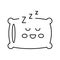 sleeping time kindergarten line icon vector illustration