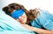 Sleeping Young Woman In Sleep Eye Mask