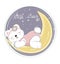 Sleepping baby Teddy bear on moon