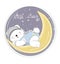 Sleepping baby Teddy bear on moon