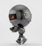 Sleepwalker robot toy with red eyes, 3d rendering