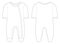 Sleepwear for baby boys and girls. Technical drawing