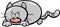 Sleepy cat cartoon character