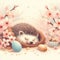 A sleepy hedgehog emerges from its burrow to find a treasure trove of Easter treats