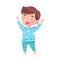 Sleepy Little Boy Wearing Pajamas Stretching and Yawning Vector Illustration