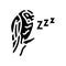 sleepy owl sleep night glyph icon vector illustration