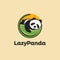 Sleepy Panda logo, lazy panda logo icon vector template