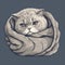 Sleepy Scottish Fold Cat on Cozy Blanket