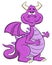 Sleepy smiling cartoon dragon