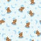 Sleepy teddy bear seamless pattern