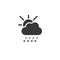Sleet, cloud and sun. Icon. Weather glyph vector illustration