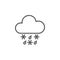 Sleet weather icon isolated on white background. Vector illustration.