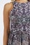 Sleeveless Halter Round Neck Printed Pleated Party Dress