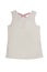 Sleeveless shirt isolated. Beige child girl shirt or t-shirt with pink ribbons on the back isolated on a white background. Kids