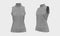 Sleeveless turtleneck shirt mockup in front and side views.