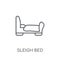 Sleigh bed linear icon. Modern outline Sleigh bed logo concept o