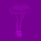 Slender ballerina feet on a purple background