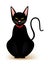 Slender black cat, abstract