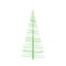 Slender green fancy spruce tree outline isolated