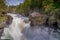 Slettafossen, a waterfall in the Rauma river, a little south of Verma upstream in Romsdalen in MÃ¸re og Romsdal