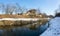 Slezskoostravsky hrad castle with Lucina stream, the Czech republic