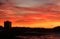 Slhouette Morecambe skyline at sunset