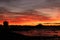 Slhouette Morecambe skyline at sunset