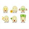 Slice of ambarella cartoon character with cute emoticon bring money