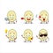 Slice of ambarella cartoon character with various types of business emoticons