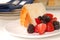 Slice of Angel Food Cake with fresh fruit