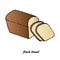 Slice black bread, Fresh bread, flat design element