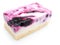 A slice of blueberry cheesecake