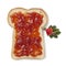 Slice of bread with jam of rose hips