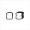 Slice of bread and sliced bread loaf simple vector symbols