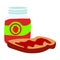 Slice of bread strawberry jam and vector illustration, flat design illustration