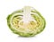 Slice cabbage on white background