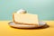 Slice of creamy cheesecake tasty dessert background