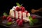 Slice of creamy cheesecake tasty dessert background